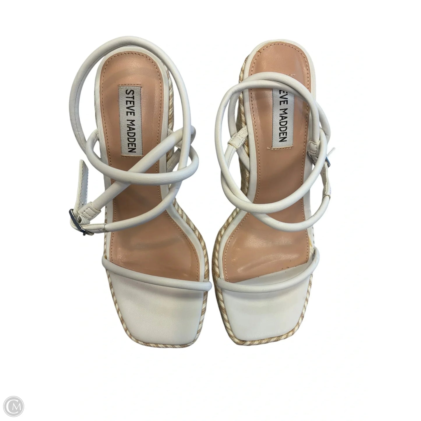 Sandals Heels Wedge By Steve Madden In White, Size: 8
