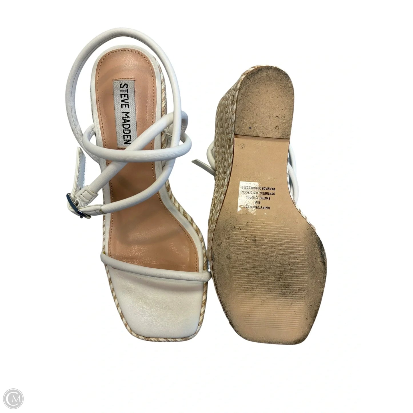 Sandals Heels Wedge By Steve Madden In White, Size: 8