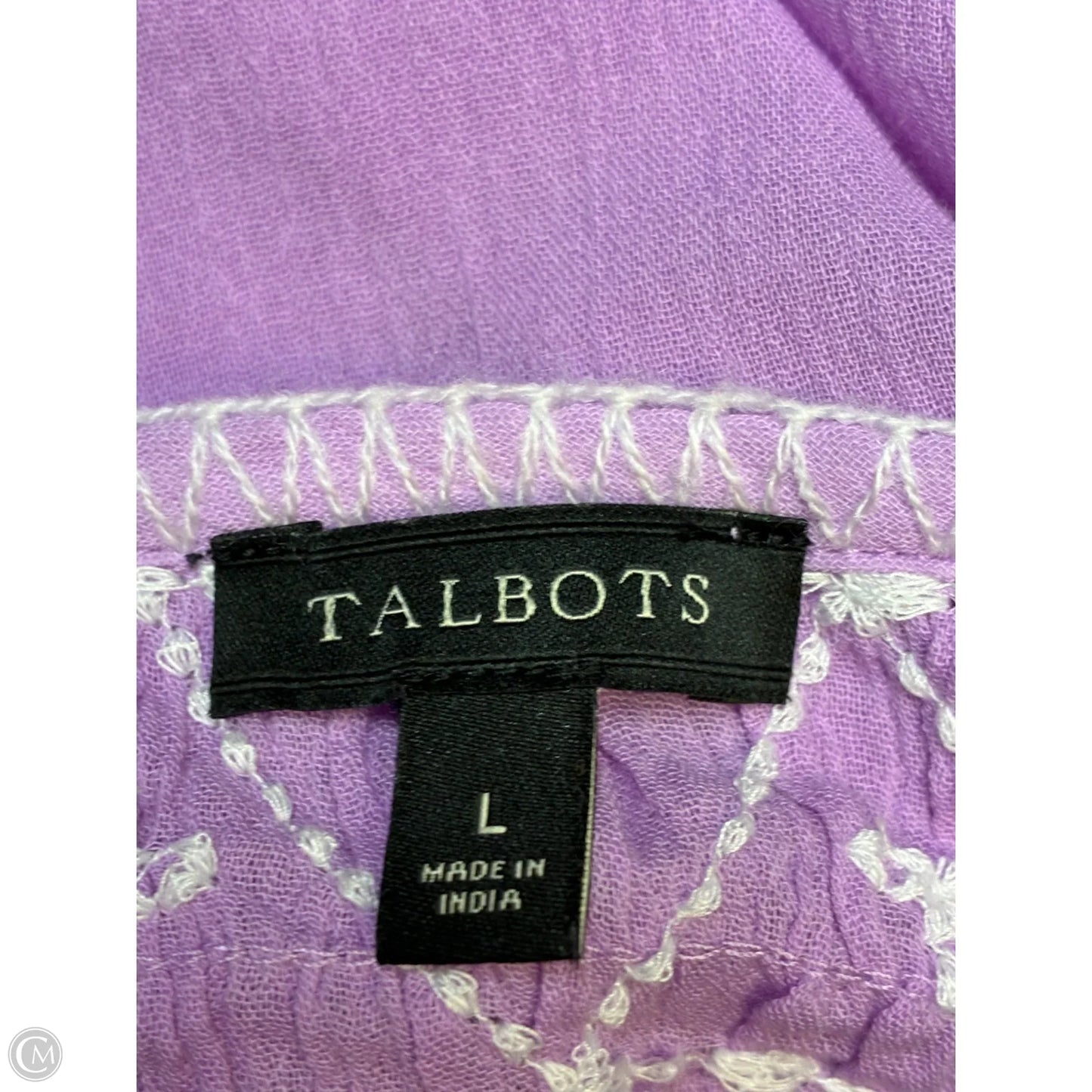 Top 3/4 Sleeve By Talbots In Purple, Size: L