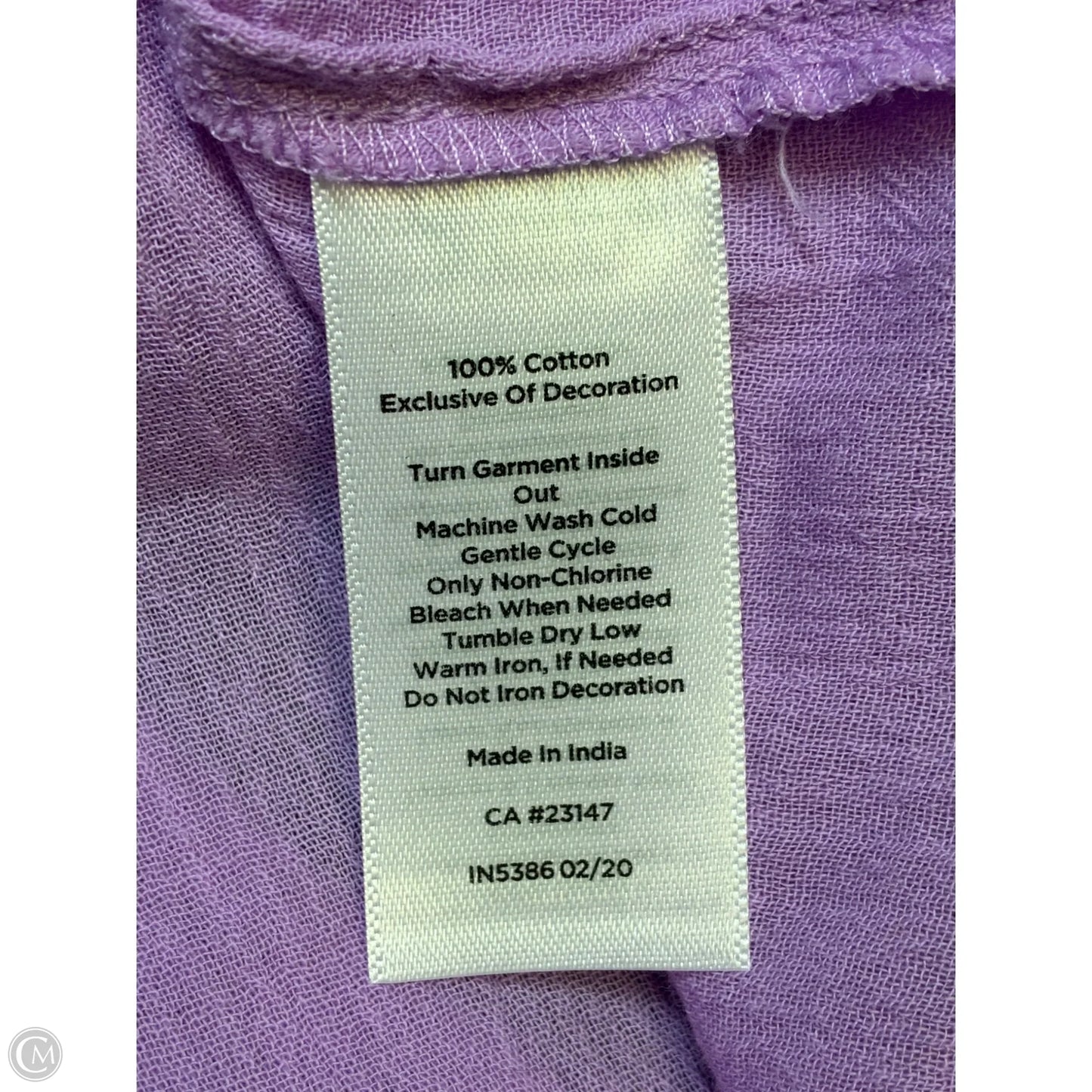 Top 3/4 Sleeve By Talbots In Purple, Size: L