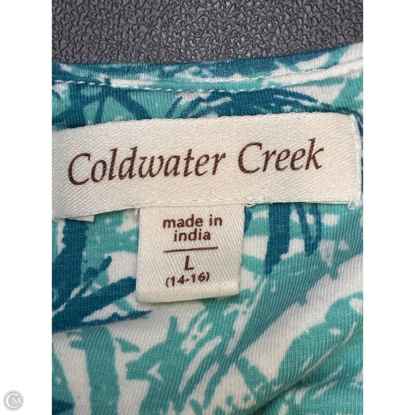 Top Sleeveless By Coldwater Creek In Blue & Green, Size: L