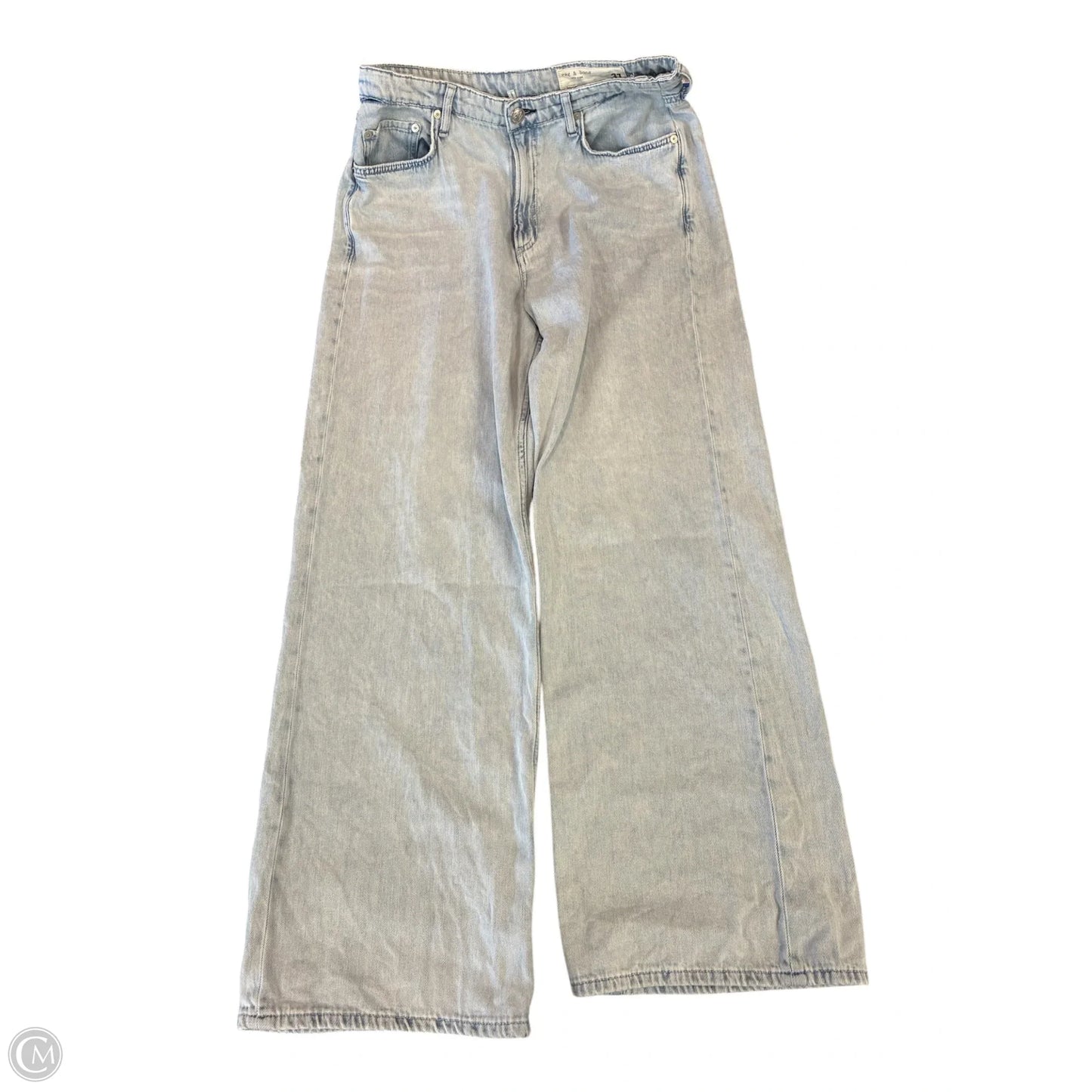 Jeans Wide Leg By Rag And Bone In Blue Denim, Size: 8