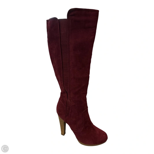 Boots Knee Heels By Forever In Red, Size: 8
