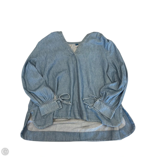 Top Long Sleeve By Old Navy In Blue Denim, Size: Xl