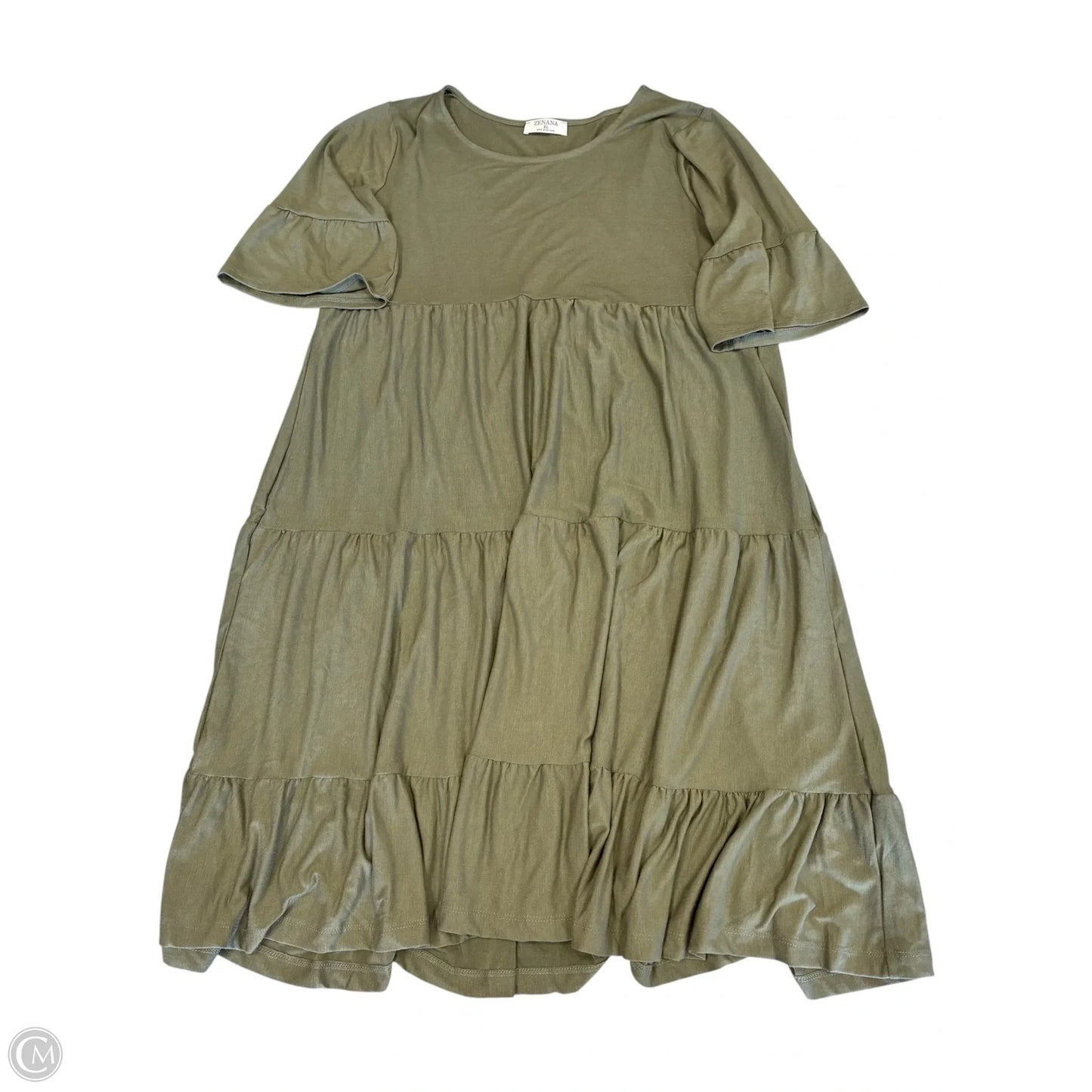 Dress Casual Short By Zenana In Green, Size: Xl