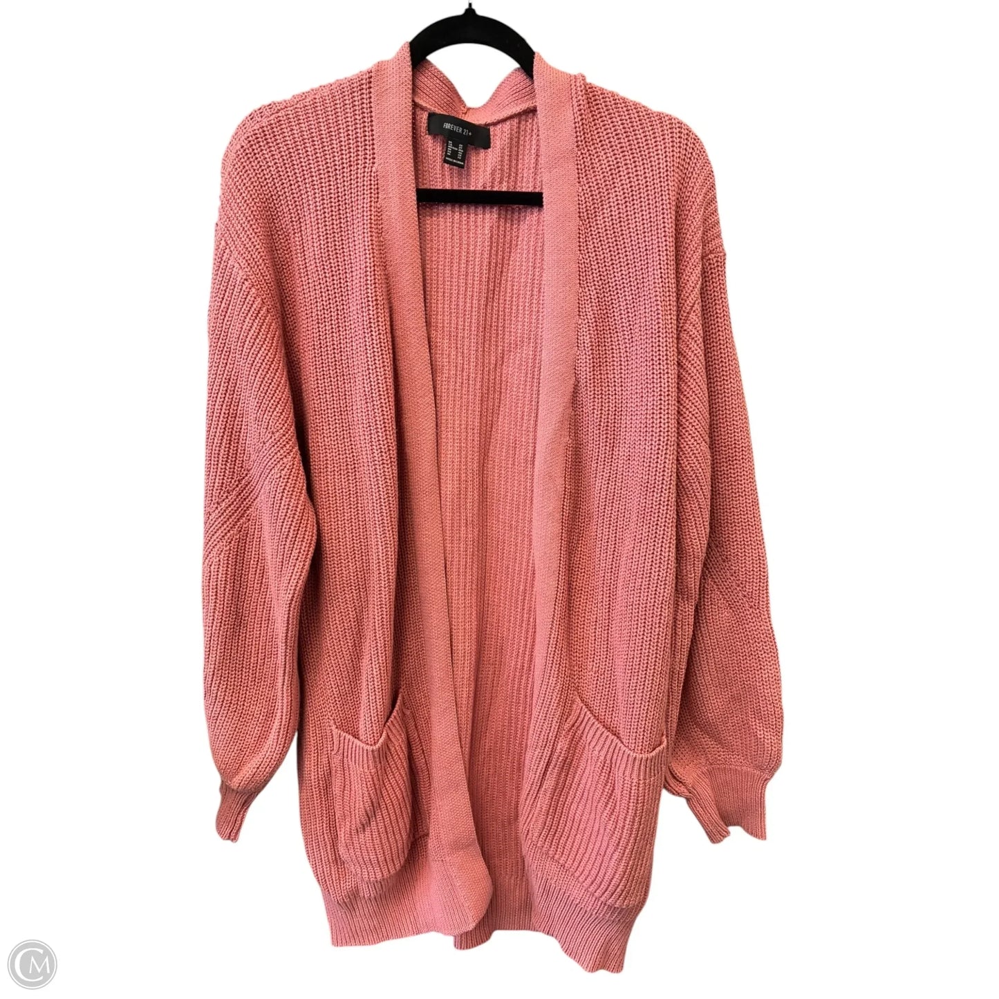 Sweater Cardigan By Forever 21 In Pink, Size: 2x