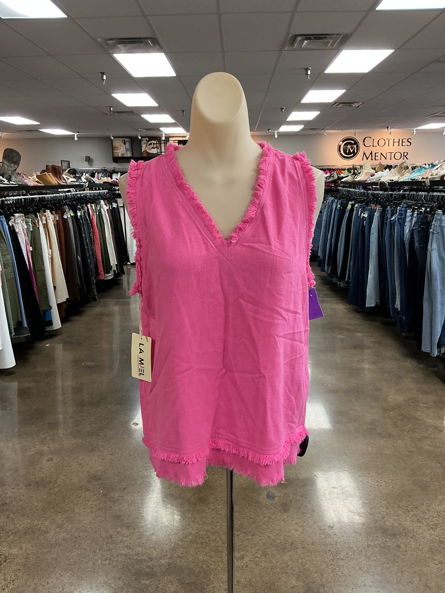 Top Sleeveless By La Miel In Pink, Size:S