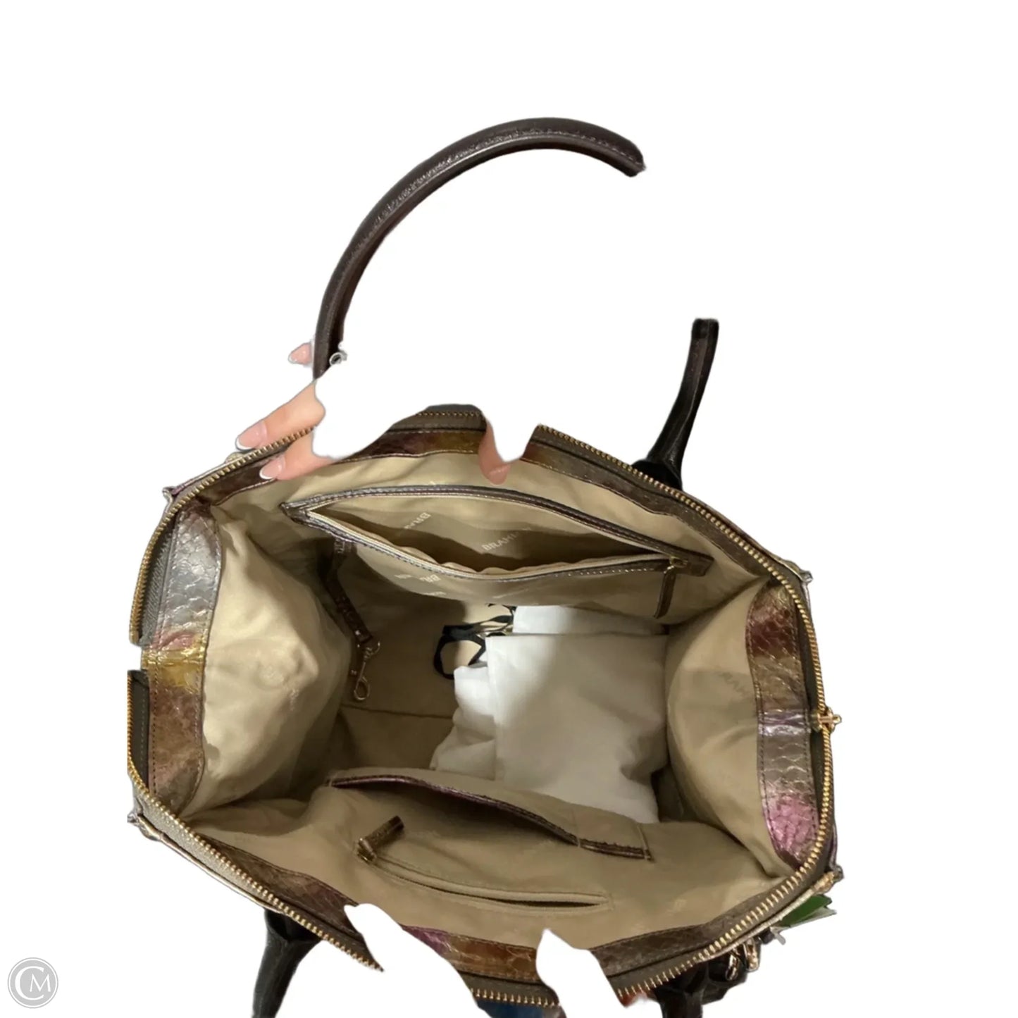 Handbag Designer By Brahmin, Size: Large