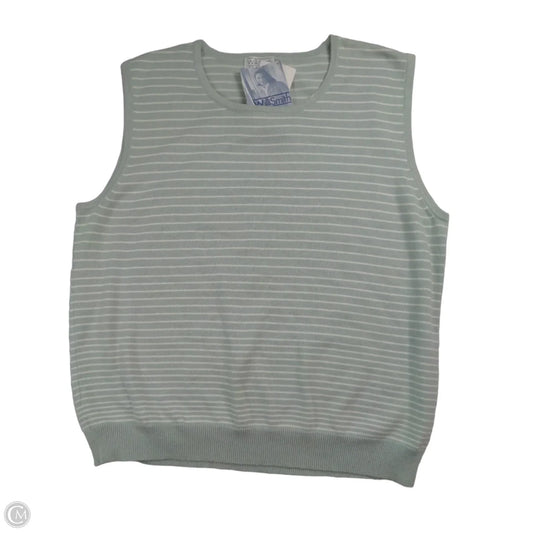 Top Sleeveless By Willi Smith In Green & White, Size: Xl