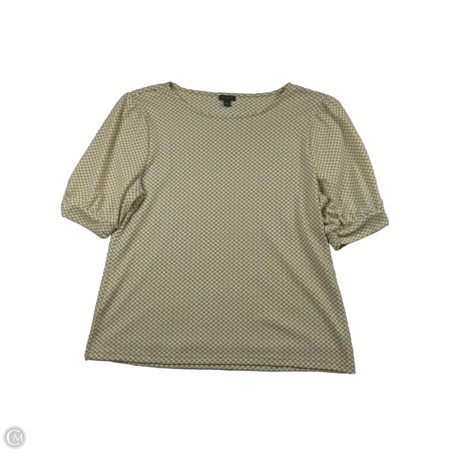 Top Short Sleeve By Ann Taylor In Brown & White, Size: L