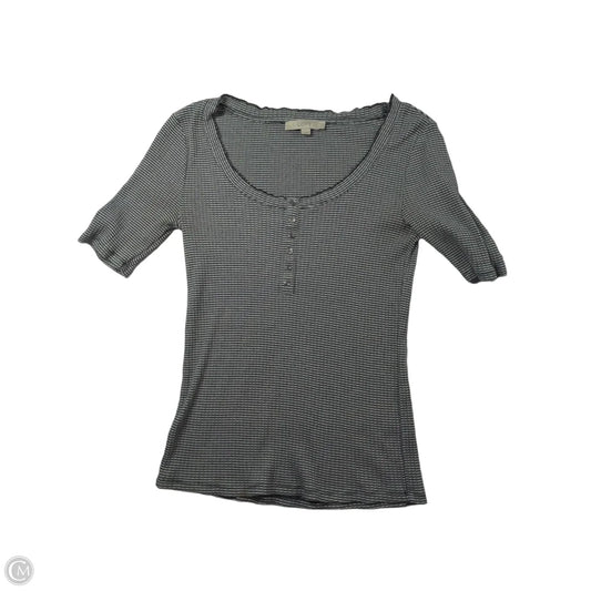 Top 3/4 Sleeve By Loft In Black & White, Size: M