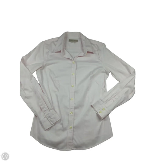 Blouse Long Sleeve By Banana Republic In Pink, Size: 8