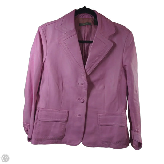 Jacket Moto Leather By Liz Claiborne In Pink, Size: 14