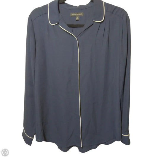 Top Long Sleeve By Banana Republic In Navy, Size: S