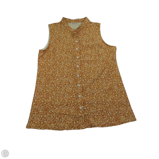 Top Sleeveless By Clothes Mentor In Cream & Orange, Size: S