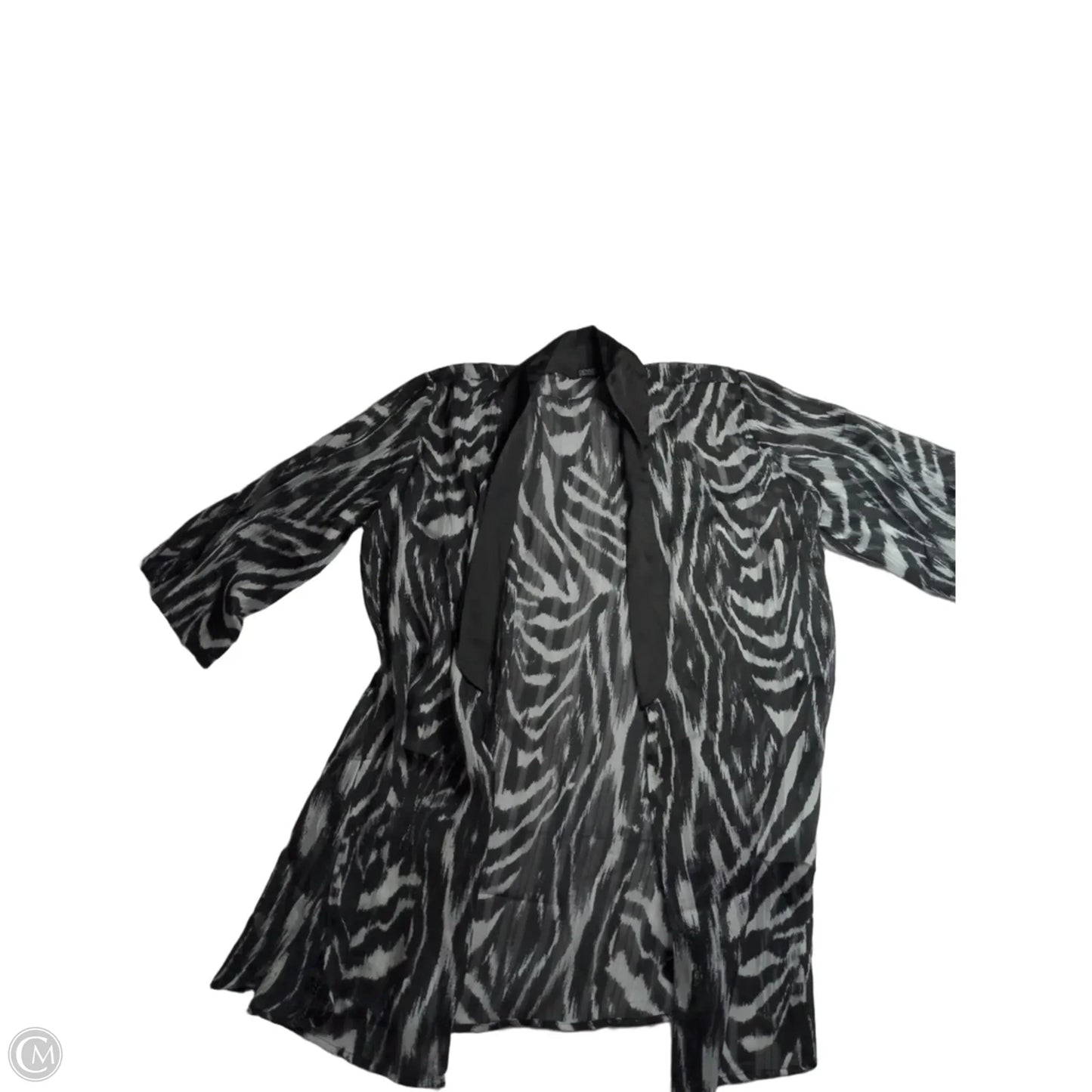 Kimono By Dennis Basso Qvc In Black & White, Size: L
