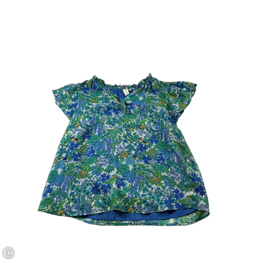 Blouse Short Sleeve By Joie In Blue & Green, Size: Xs