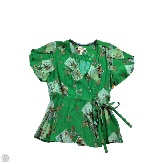 Blouse Short Sleeve By Meadow Rue In Green, Size: 2