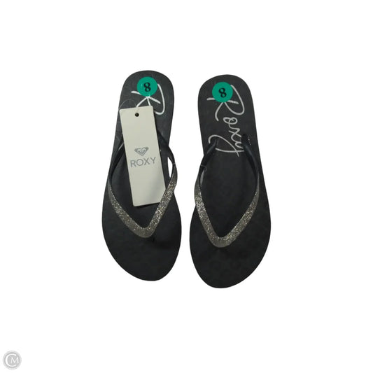 Sandals Flip Flops By Roxy In Black, Size: 8