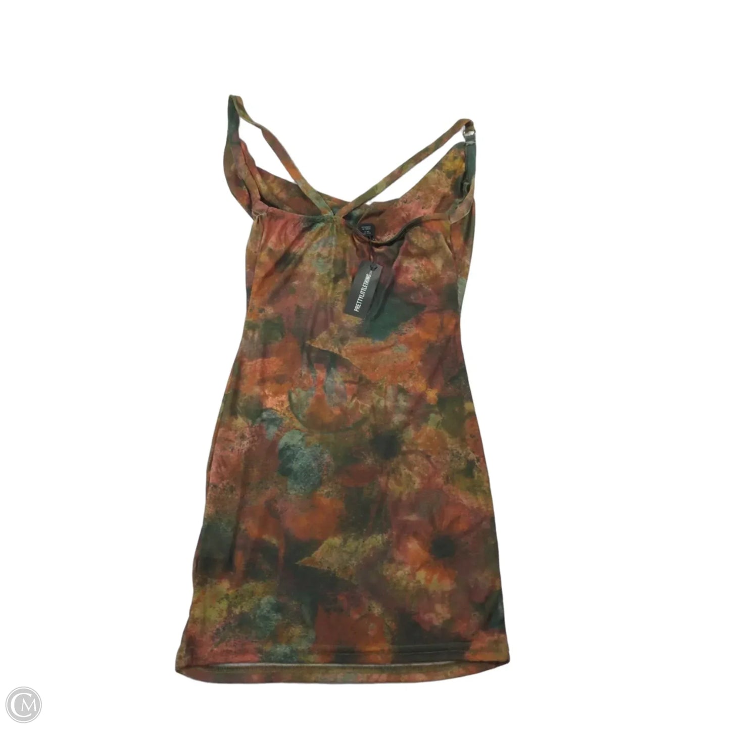 Dress Party Midi By Pretty Little Thing In Green & Orange, Size: 6