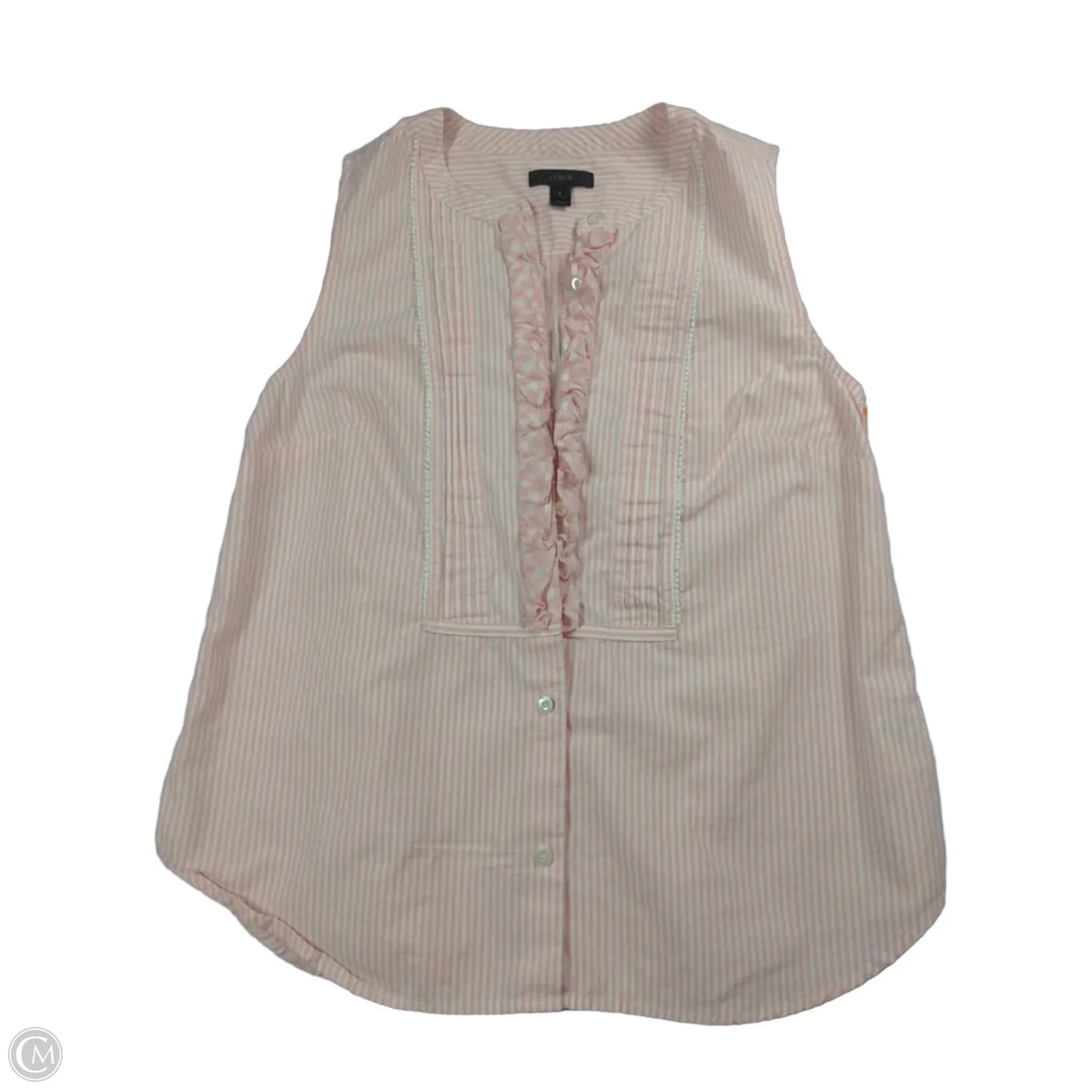Top Sleeveless By J. Crew In Pink & White, Size: 6