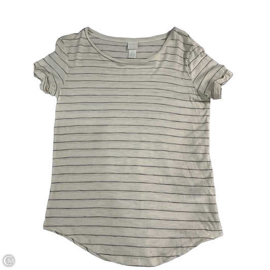 Top Short Sleeve Basic By H&m In Striped Pattern, Size: Xs