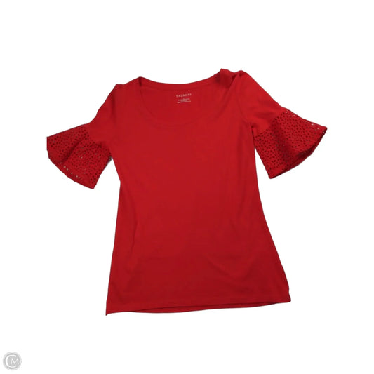 Top Short Sleeve By Talbots In Red, Size: S