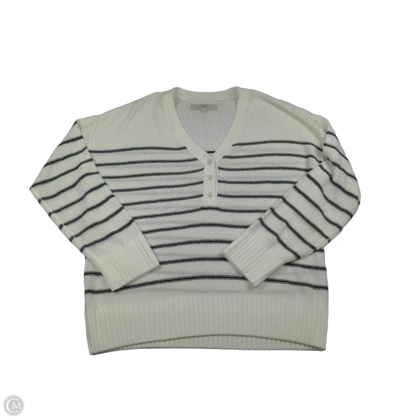 Sweater By Loft In Black & White, Size: M