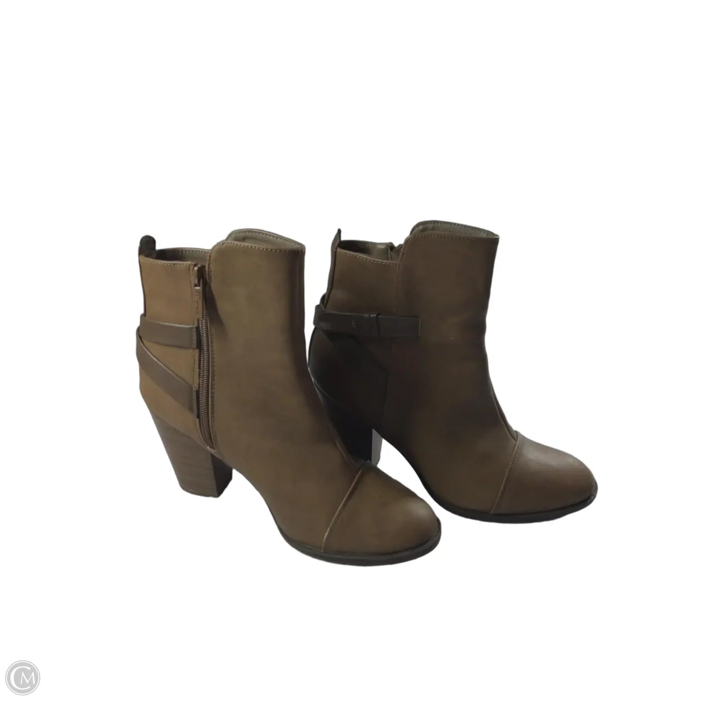 Boots Ankle Heels By Breckelles In Brown, Size: 10