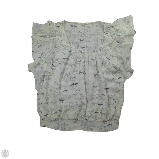 Blouse Short Sleeve By Black Rainn In Beige, Size: M
