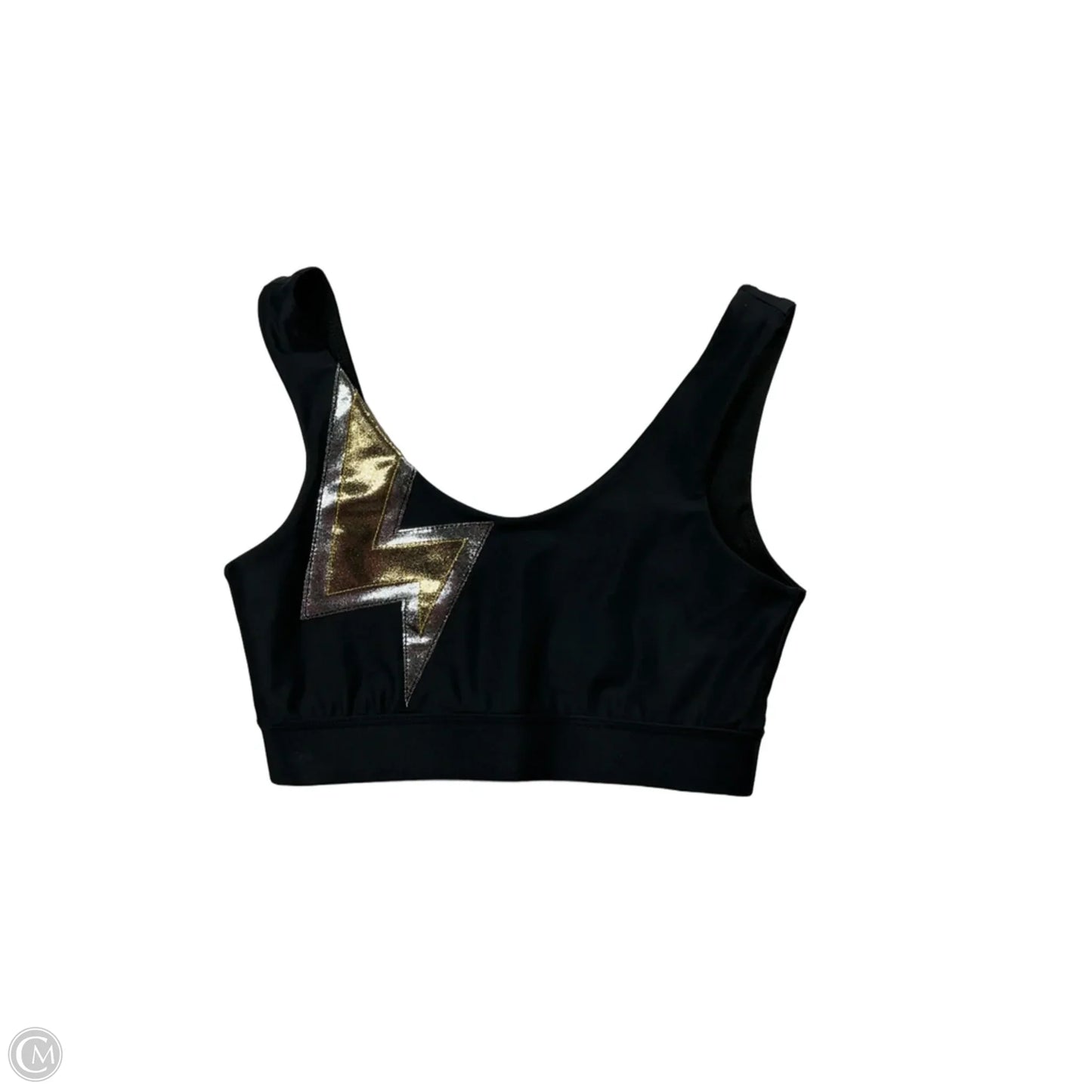 Athletic Bra By Clothes Mentor In Black & Gold, Size: Xs