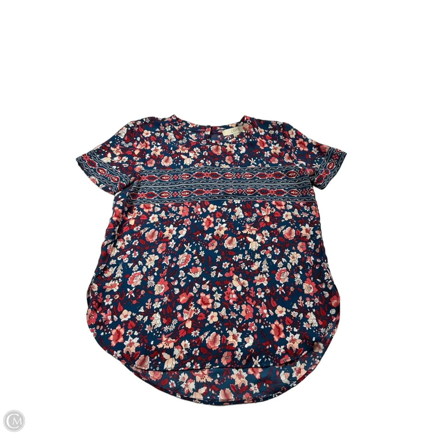 Top Short Sleeve By Loft In Blue & Red, Size: Xs