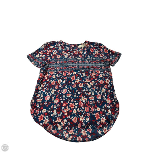 Top Short Sleeve By Loft In Blue & Red, Size: Xs