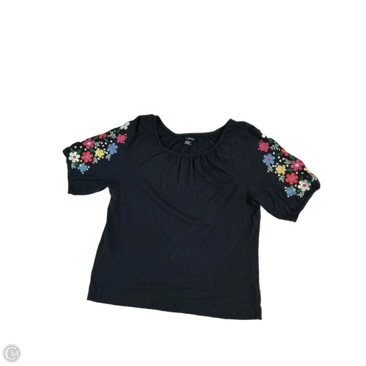 Top Short Sleeve By Talbots In Navy, Size: L