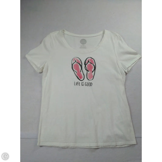Top Short Sleeve Basic By Life Is Good In White, Size: M