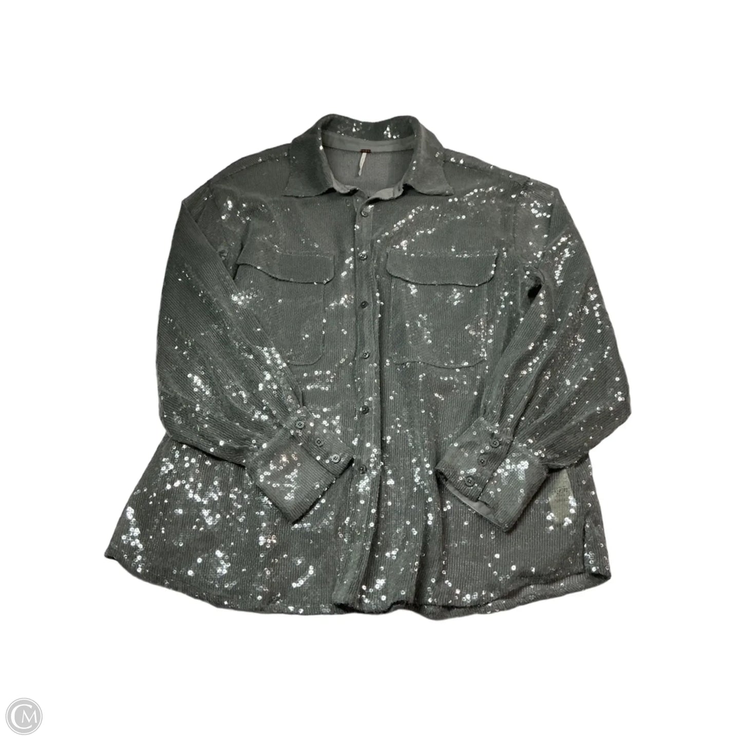 Jacket Shirt By Free People In Silver, Size: L