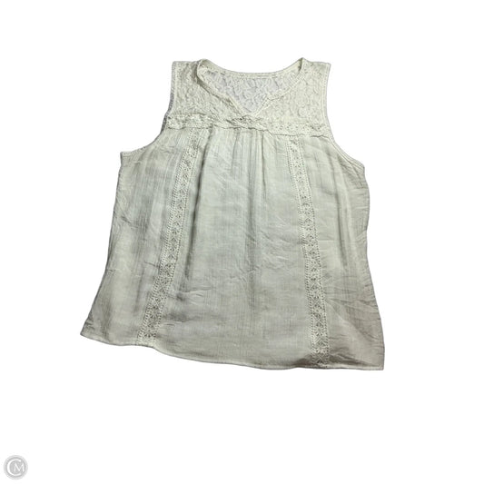 Top Sleeveless By Clothes Mentor In White, Size: 1x