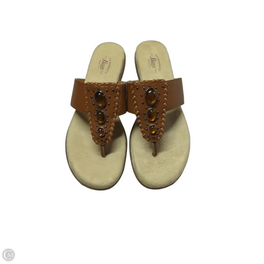 Sandals Heels Kitten By Bass In Brown, Size: 6