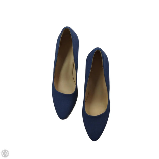 Shoes Heels Wedge By Clothes Mentor In Blue & Tan, Size: 8