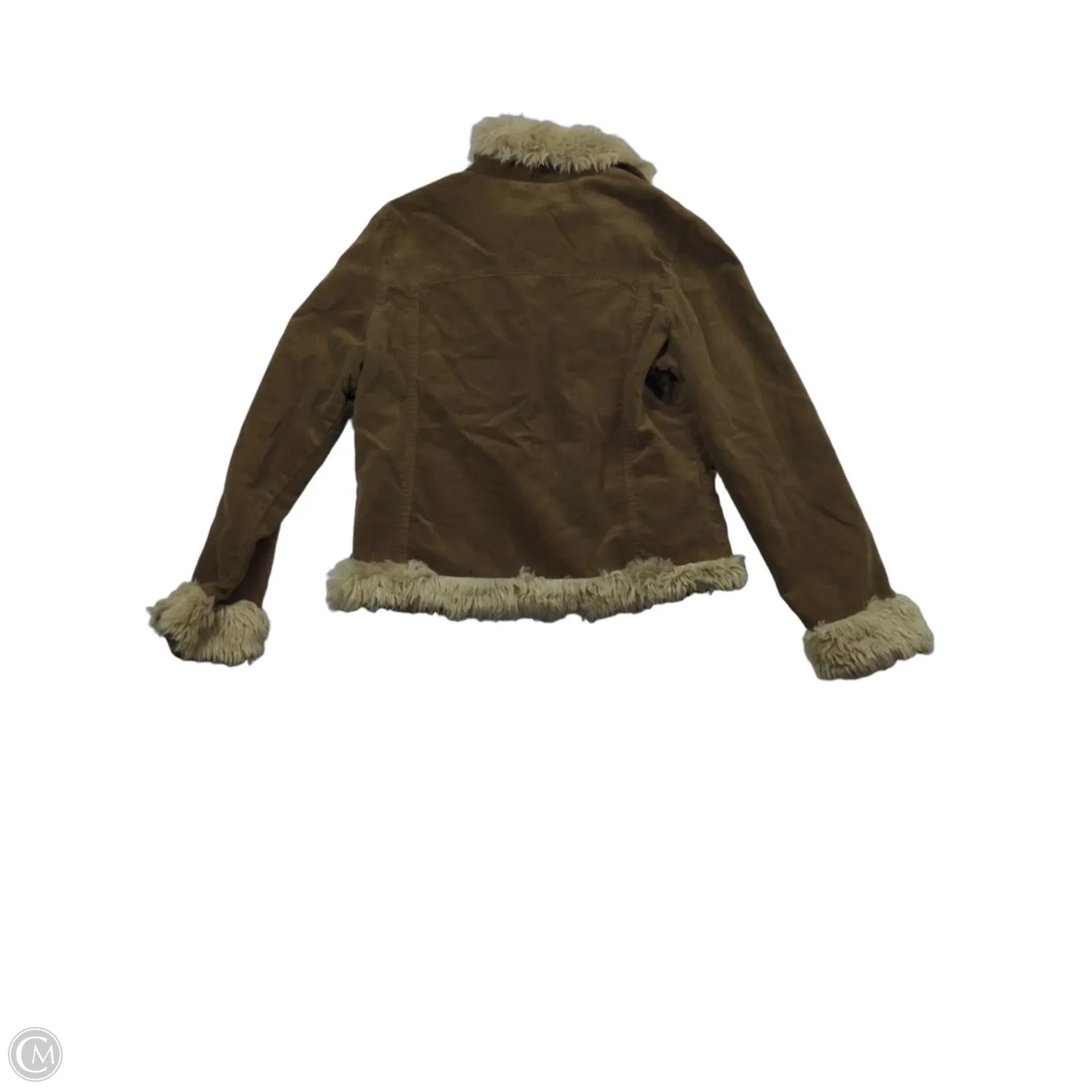 Jacket Faux Fur & Sherpa By Clothes Mentor In Brown, Size: L