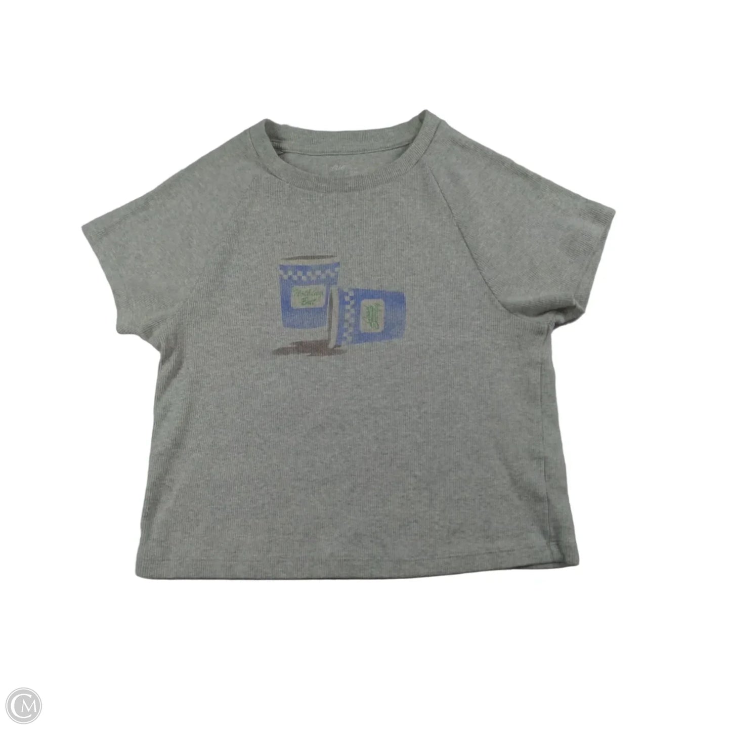Top Short Sleeve By Aerie In Grey, Size: M