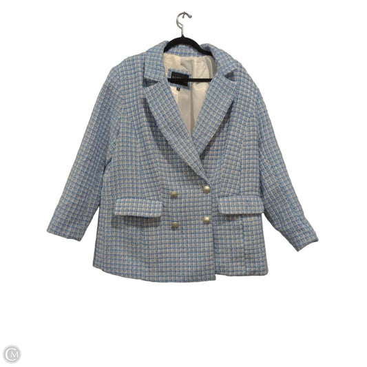 Coat Other By Eloquii In Blue & White, Size: 16