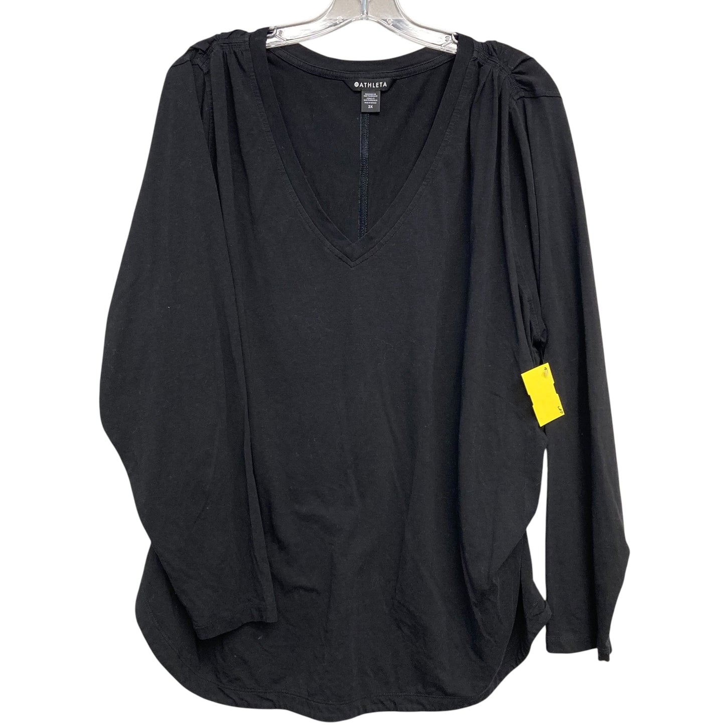 Athletic Top Ls Crewneck By Athleta In Black, Size:2X