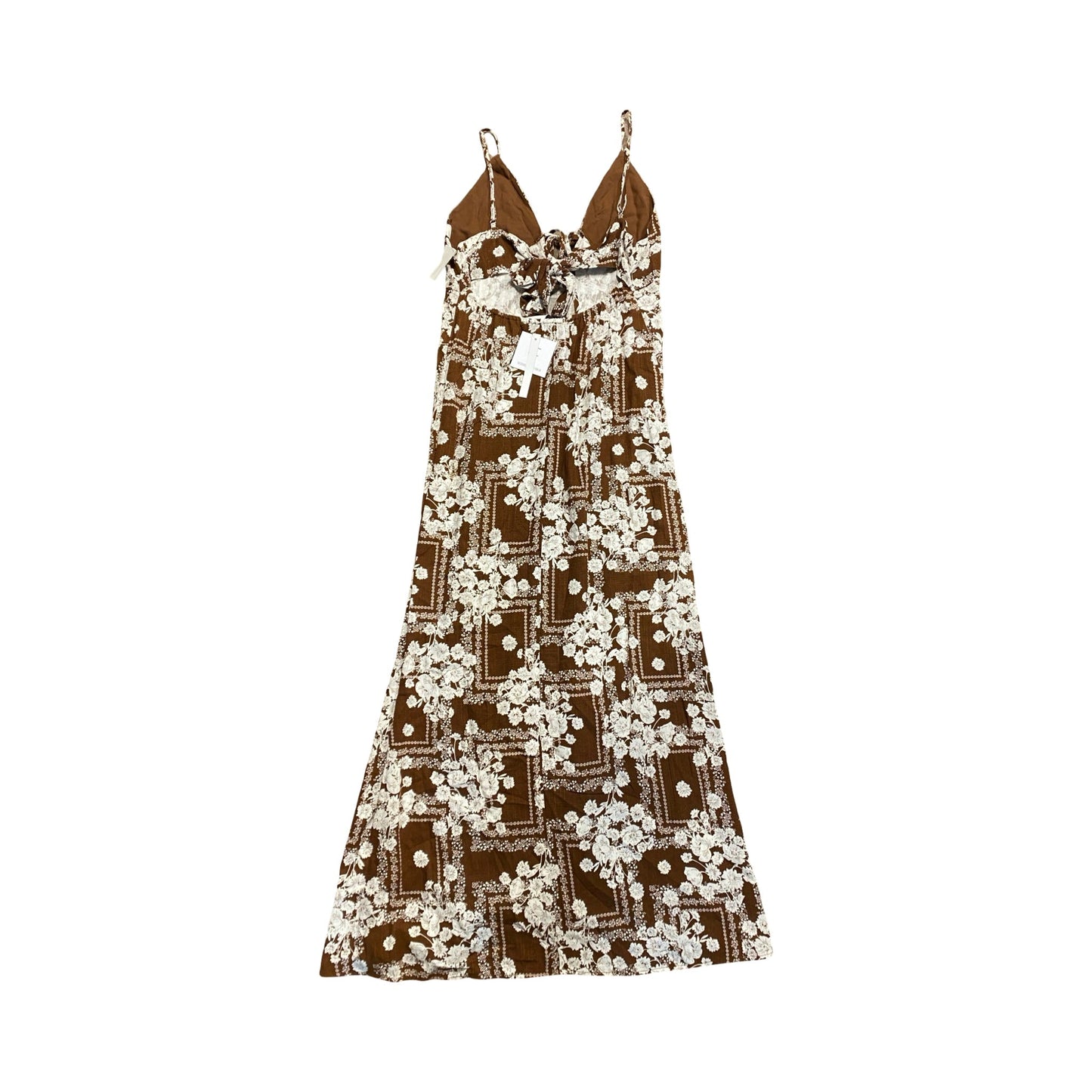 Dress Casual Maxi By PAPER HEART In Brown & White, Size:M
