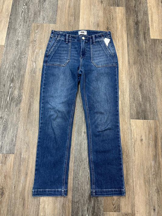 Jeans Straight By Paige In Blue Denim, Size: 4