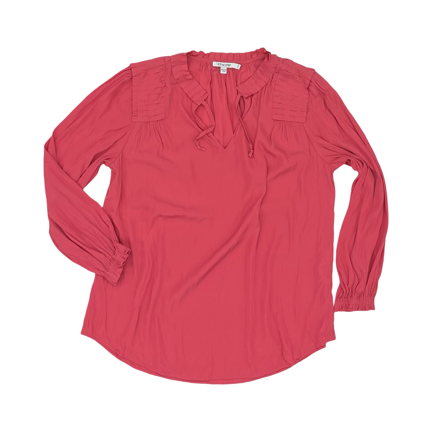 Blouse 3/4 Sleeve By Chicos In Pink, Size:S