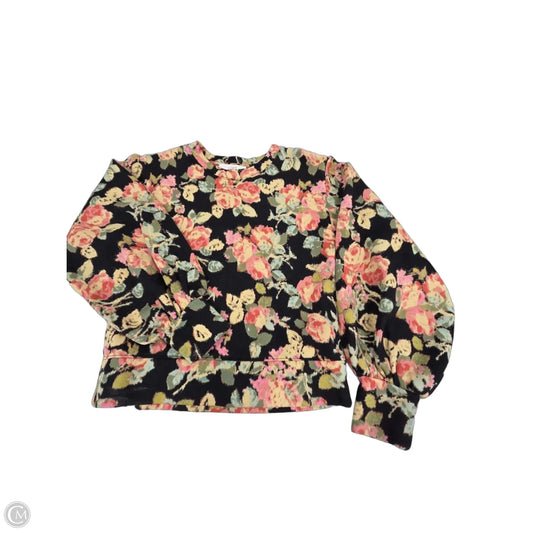 Sweatshirt Crewneck By Loft In Floral Print, Size: Xxs