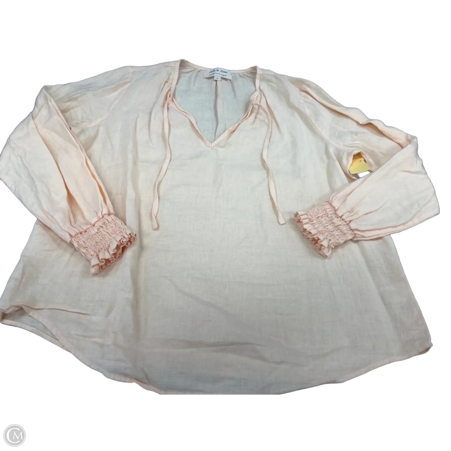 Top Long Sleeve By Cloth & Stone In Peach, Size: L
