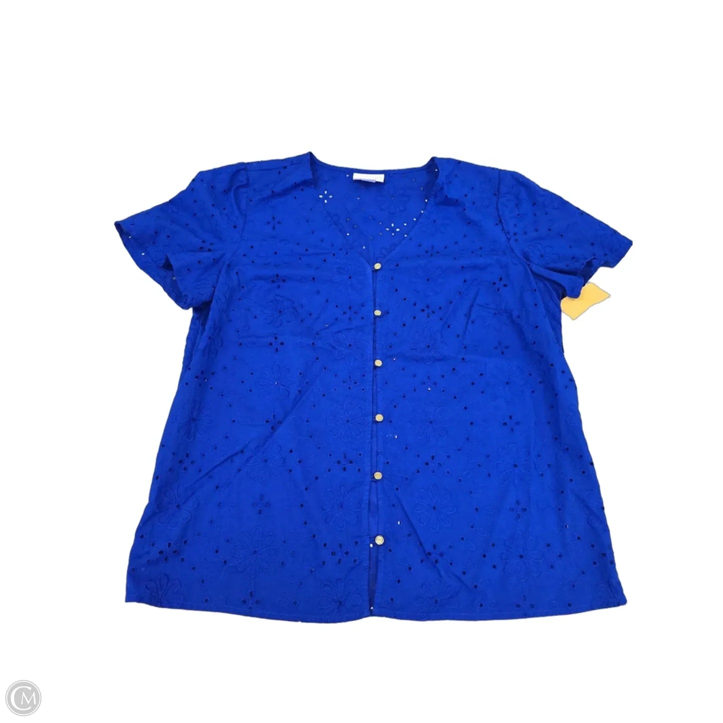 Top Short Sleeve By Liz Claiborne In Blue, Size: M