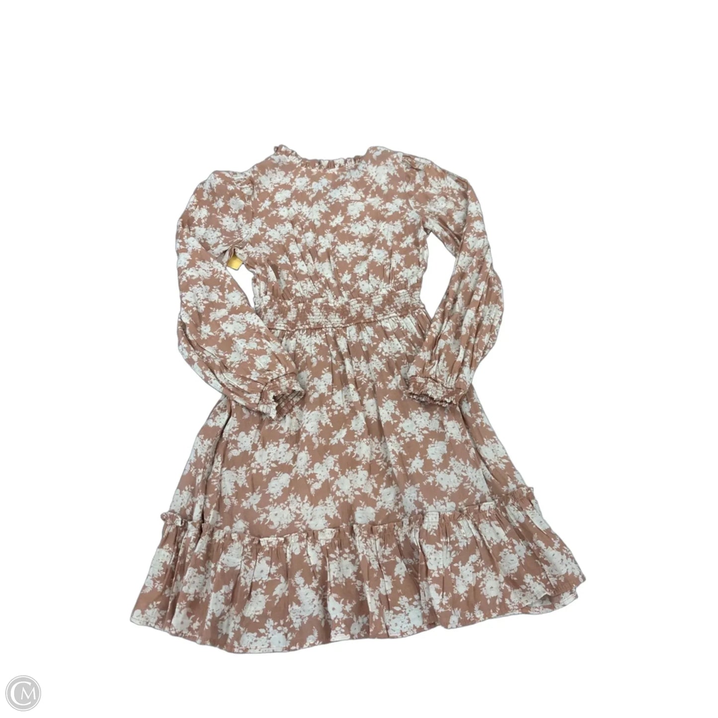 Dress Casual Short By Blu Pepper In Tan & White, Size: S